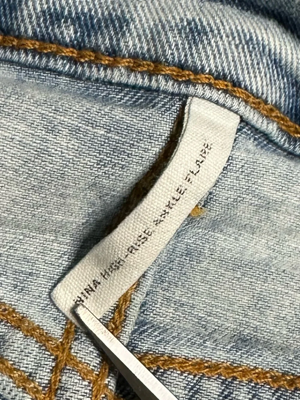 Rag & Bone Nina High Rise Ankle Flare Stretch Frayed Blue Jeans Size 24